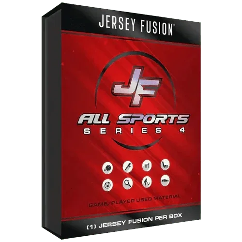Jersey Fusion All Sports Series 4 kártya doboz piros háttérrel, sport ikonokkal