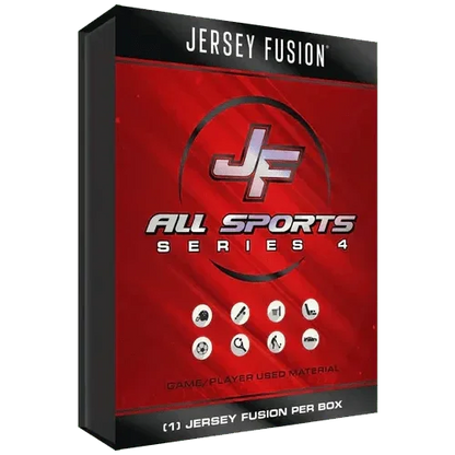 Jersey Fusion All Sports Series 4 kártya doboz piros háttérrel, sport ikonokkal
