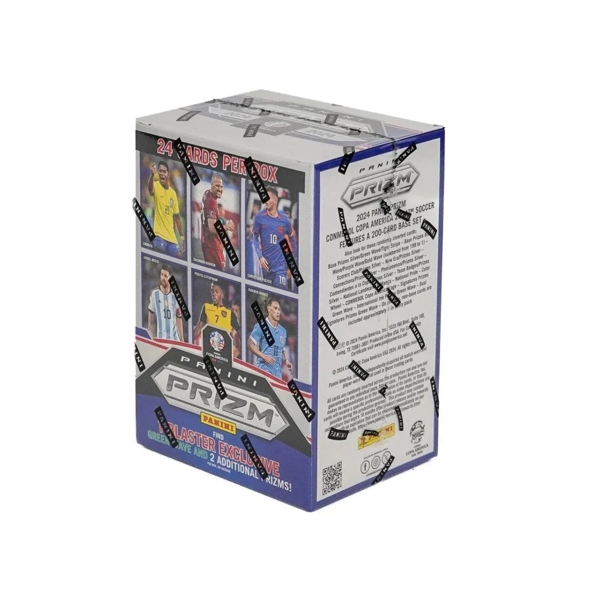 Panini Prizm 2024 Copa America focis kártya doboz, hat focistával, eredeti csomagolásban