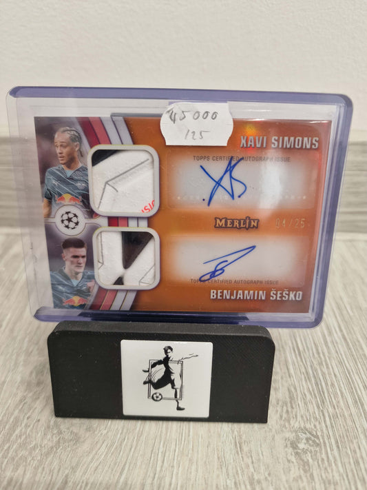 Xavi Simons-Benjamin Sesko /25 Autograph+Ball
